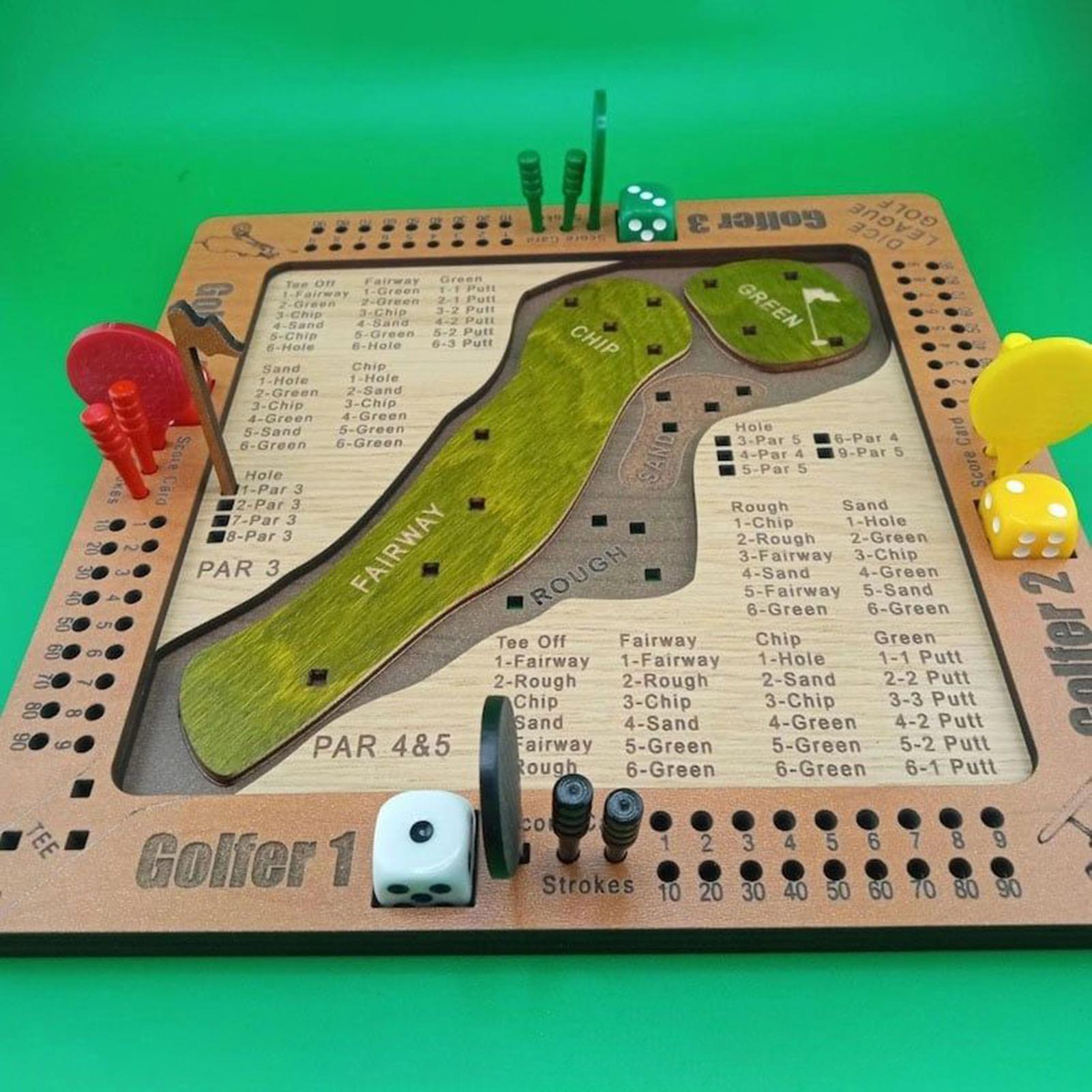 Party Games Golf - Permainan Dadu Golf Kayu, Mainan Golf